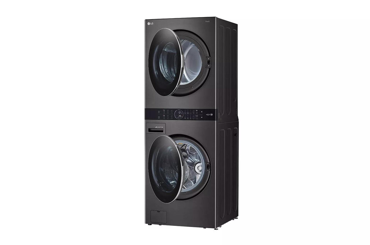 LG Single Unit Front Load LG WashTower™ with Center Control™ 4.5 cu. ft. Washer and 7.4 cu. ft. Gas Dryer - Black (WKGX201HBA)