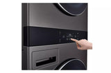 LG Single Unit Front Load LG WashTower™ with Center Control® 5.0 cu.ft. Washer & 7.4 cu.ft. Gas Dryer - Black (WKGX301HBA)
