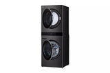 LG Single Unit Front Load LG WashTower™ with Center Control® 5.0 cu.ft. Washer & 7.4 cu.ft. Gas Dryer - Black (WKGX301HBA)
