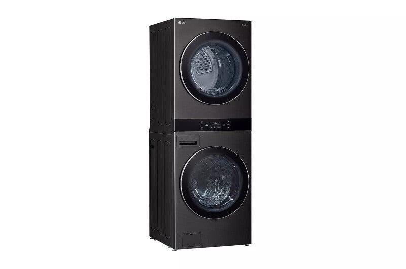 LG Single Unit Front Load LG WashTower™ with Center Control® 5.0 cu.ft. Washer & 7.4 cu.ft. Gas Dryer - Black (WKGX301HBA)