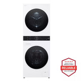 LG Compact Single Unit LG WashTower™ with Center Control™ 2.4 cu.ft. Front Load Washer and 4.2 cu.ft. Electric Ventless HeatPump™ Dryer - White (WKHC152HWA)