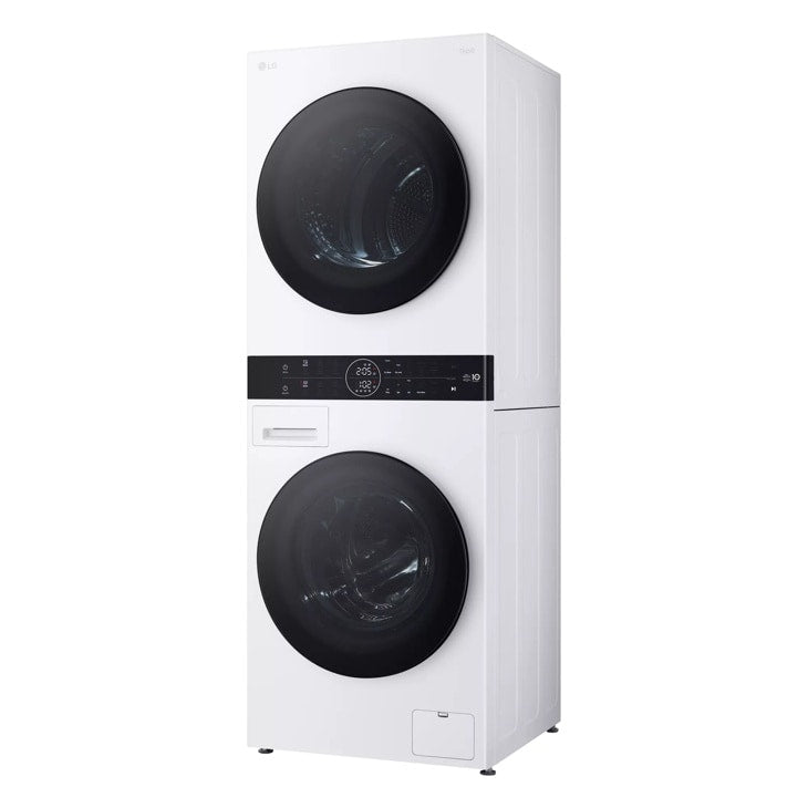 LG Compact Single Unit LG WashTower™ with Center Control™ 2.4 cu.ft. Front Load Washer and 4.2 cu.ft. Electric Ventless HeatPump™ Dryer - White (WKHC152HWA)
