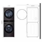 LG LG WashTower™ Single Unit Front Load 4.5 cu. ft. Washer and 7.2 cu. ft. Heat Pump Ventless Dryer -  (WKHC202HBA)