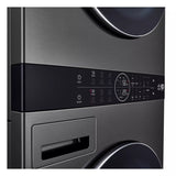 LG  Single Unit Washtower™ With Center Control™ 5.0 Cu. Ft. Front Load Washer And 7.8 Cu. Ft. Electric Ventless Heat Pump Dryer - Black Steel (WKHC252HBA)