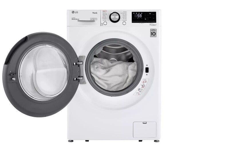 LG 2.4 cu.ft. Smart wi-fi Enabled Compact Front Load Washer with Built-In Intelligence - White (WM1455HWA)
