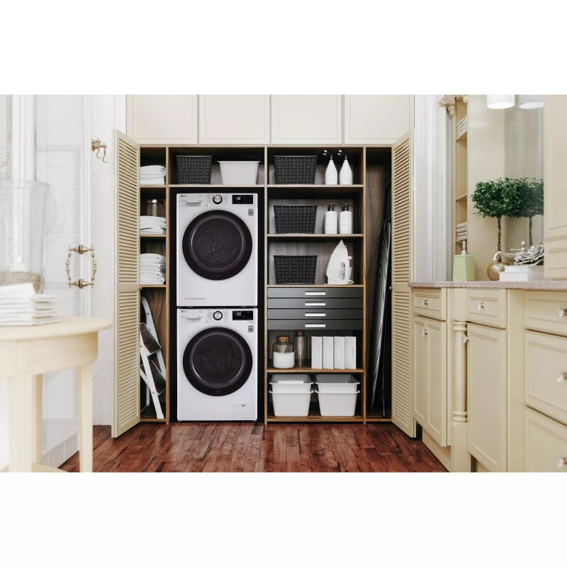 LG 2.4 cu.ft. Smart wi-fi Enabled Compact Front Load Washer with Built-In Intelligence - White (WM1455HWA)