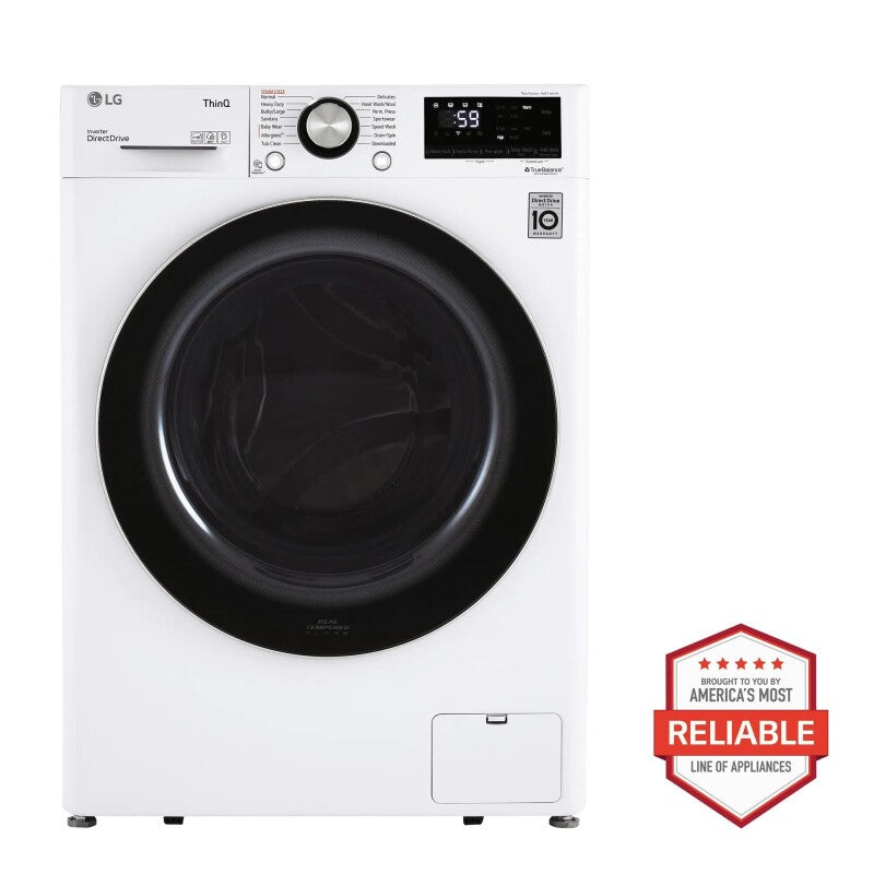 LG 2.4 cu.ft. Smart wi-fi Enabled Compact Front Load Washer with Built-In Intelligence - White (WM1455HWA)
