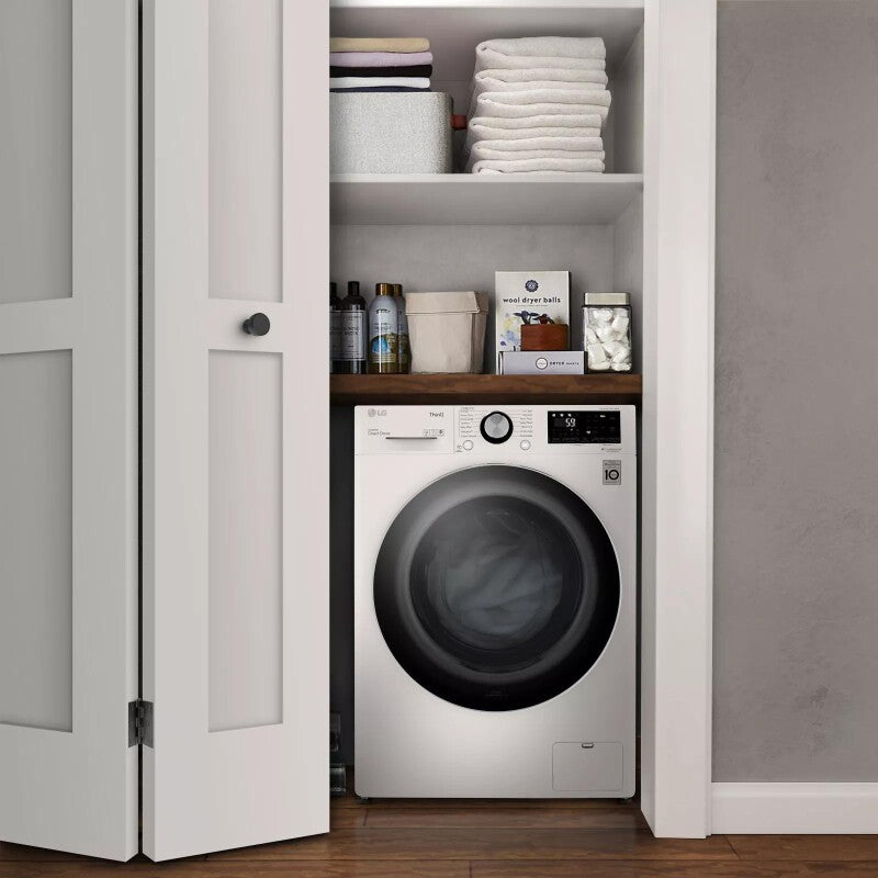 LG 2.4 cu.ft. Smart wi-fi Enabled Compact Front Load All-In-One Washer/Dryer Combo with Built-In Intelligence - White (WM3555HWA)