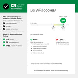 LG  4.5 cu. ft. Ultra Large Capacity Smart wi-fi Enabled Front Load Washer with TurboWash™ 360° and Built-In Intelligence - Black (WM4000HBA)