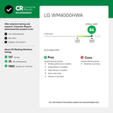 LG  4.5 cu. ft. Ultra Large Capacity Smart wi-fi Enabled Front Load Washer with TurboWash™ 360° and Built-In Intelligence - White (WM4000HWA)