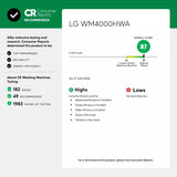 LG 4.5 cu. ft. Ultra Large Capacity Smart wi-fi Enabled Front Load Washer with TurboWash™ 360° and Built-In Intelligence - White (WM4000HWA)