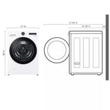 LG 5.0 cu. ft. Mega Capacity Smart Front Load Washer with TurboWash® 360° and AI DD® Built-In Intelligence - White (WM6500HWA)