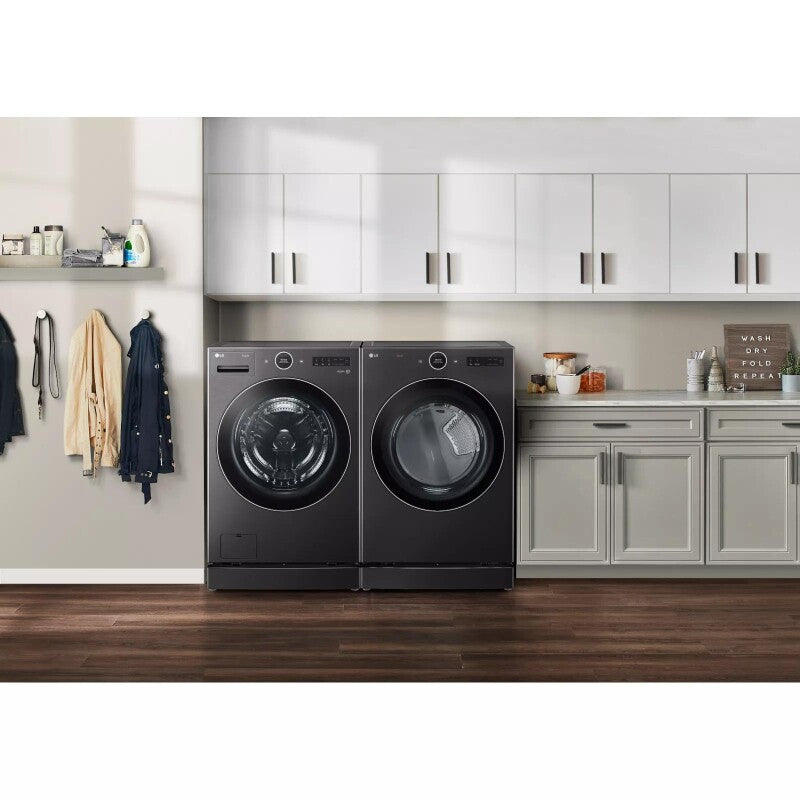 LG 5.0 cu. ft. Mega Capacity Smart Front Load Washer with AI DD® 2.0 Built-In Intelligence & TurboWash® 360° - Black Steel (WM6700HBA)