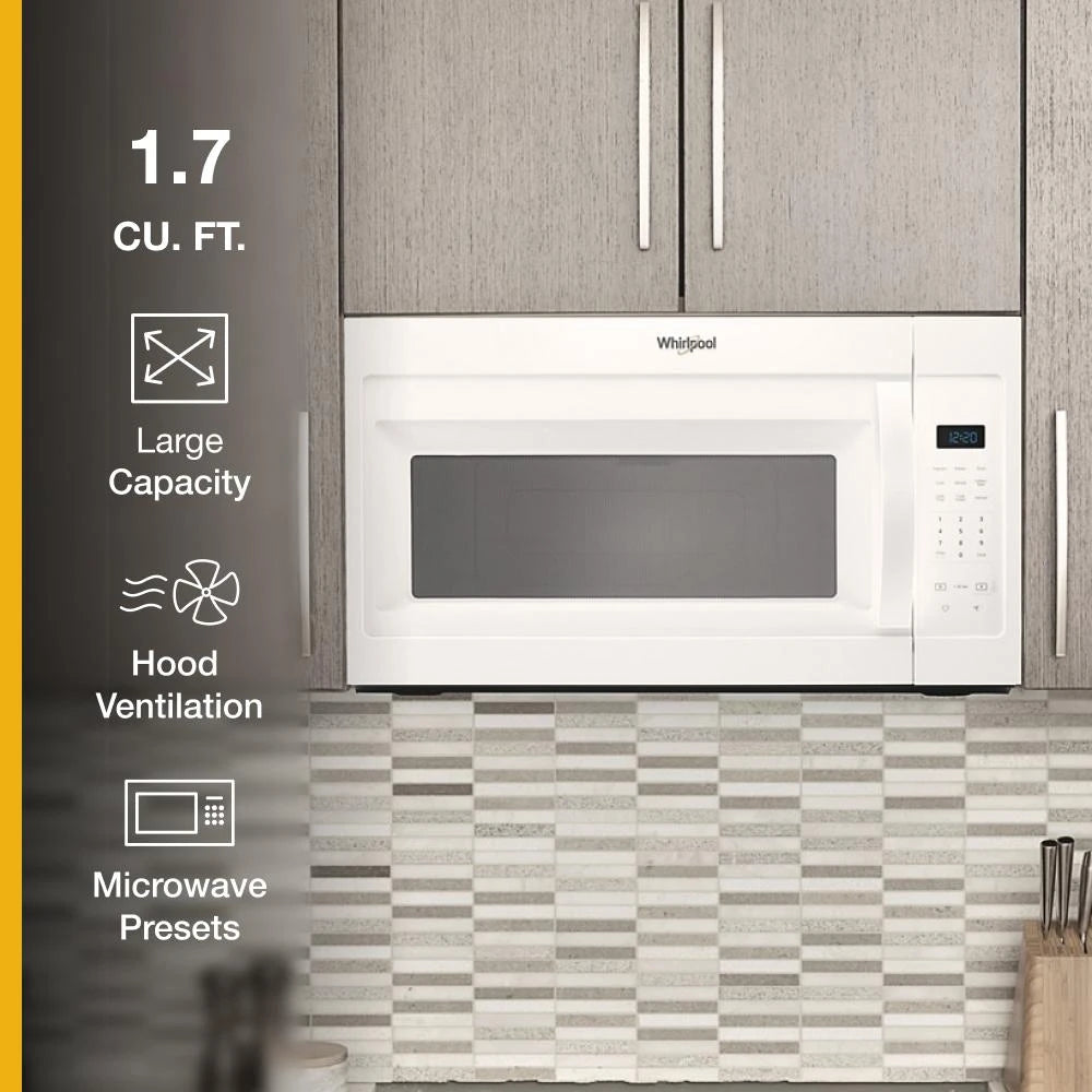 WHIRLPOOL  1.7 cu. ft. Microwave Hood Combination with Electronic Touch Controls - White (WMH31017HW)