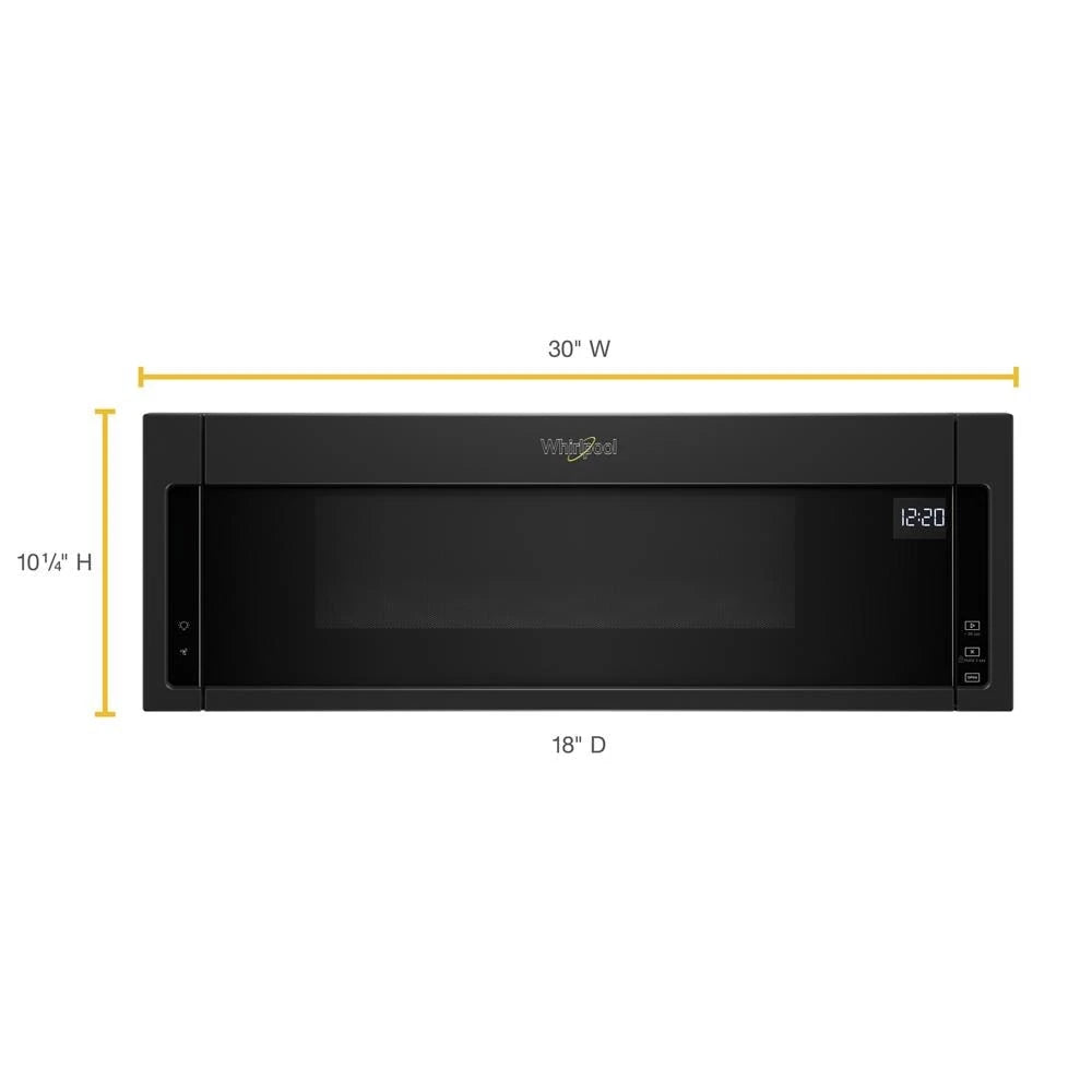 WHIRLPOOL  1.1 cu. ft. Low Profile Microwave Hood Combination - Black (WML55011HB)