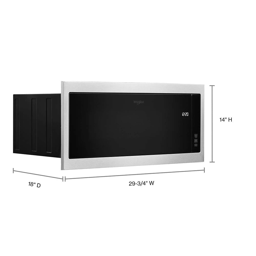 WHIRLPOOL  1.1 cu. ft. Built-In Microwave with Slim Trim Kit - 14" Height - Stainless Steel (WMT50011KS)
