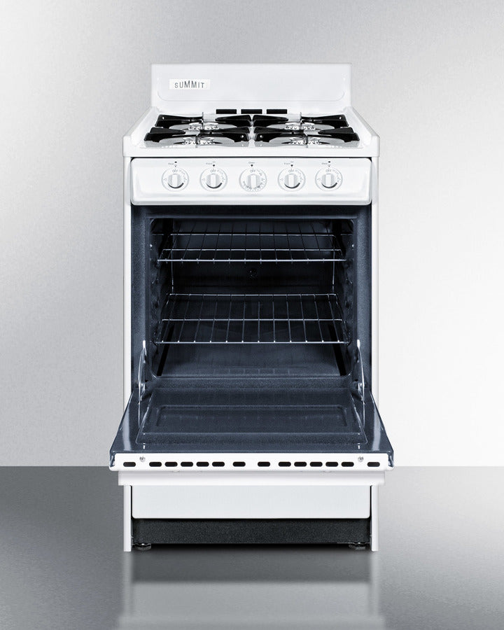 SUMMIT  20" Wide Gas Range - White (WNM1107)