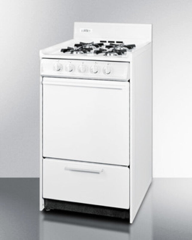 Summit 20" Wide Gas Range - White (WNM1107)