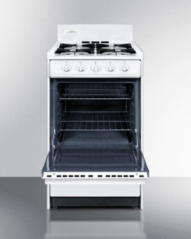 Summit 20" Wide Gas Range - White (WNM1107)