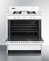 SUMMIT  30" Wide Gas Range - White (WNM210P)
