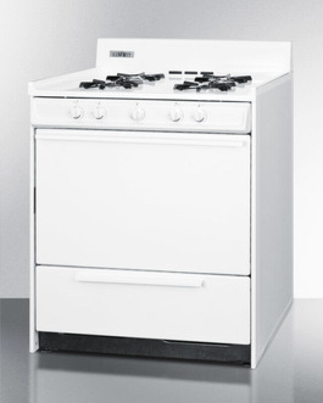 Summit 30" Wide Gas Range - White (WNM210P)