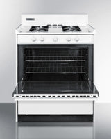 SUMMIT  30" Wide Gas Range - White (WNM210P)