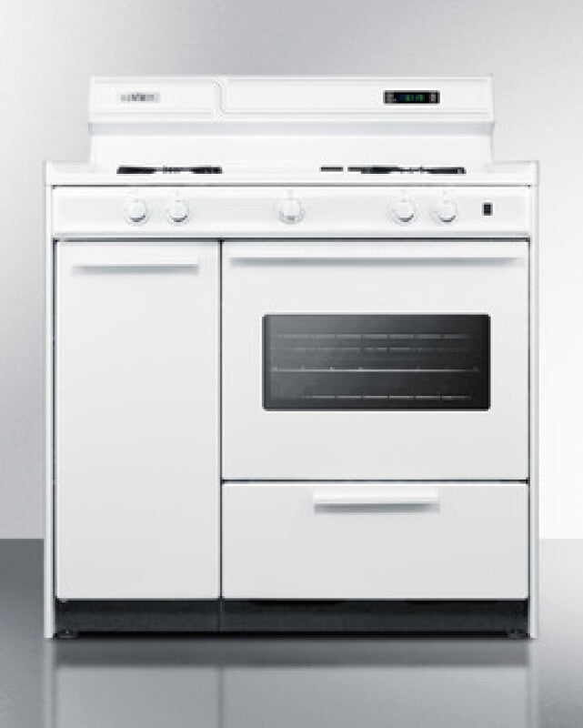 SUMMIT  36" Wide Gas Range - White (WNM4307KW)