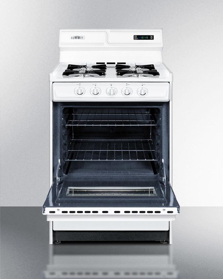 SUMMIT  24" Wide Gas Range - White (WNM6307KW)