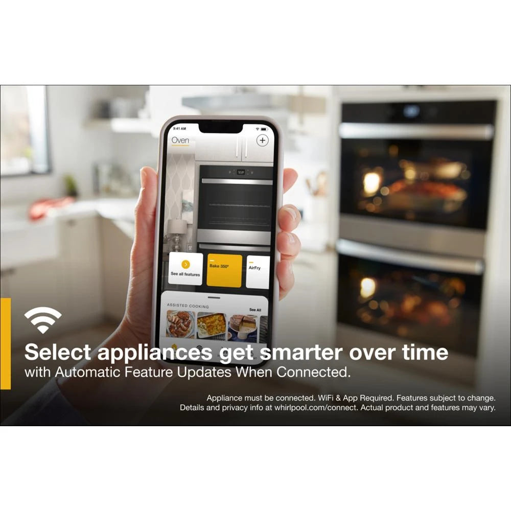 WHIRLPOOL  10.0 Total Cu. Ft. Double Wall Oven with Air Fry When Connected - Fingerprint Resistant Stainless Steel (WOED5030LZ)
