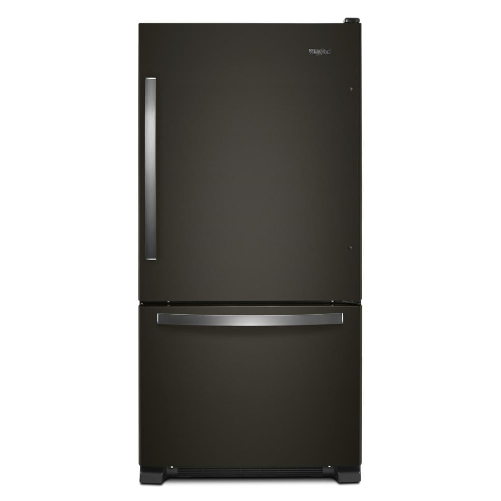 Whirlpool 33-inch wide Bottom-Freezer Refrigerator - 22 cu. ft. - Black Stainless (WRB322DMHV)