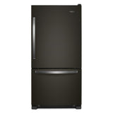Whirlpool 33-inch wide Bottom-Freezer Refrigerator - 22 cu. ft. - Black Stainless (WRB322DMHV)