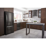 Whirlpool 33-inch wide Bottom-Freezer Refrigerator - 22 cu. ft. - Black Stainless (WRB322DMHV)