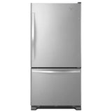 WHIRLPOOL  30-inches wide Bottom-Freezer Refrigerator with SpillGuard™ Glass Shelves - 18.7 cu. ft. - Monochromatic Stainless Steel (WRB329DMBM)