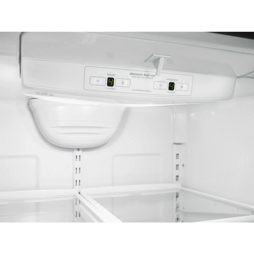 WHIRLPOOL  30-inches wide Bottom-Freezer Refrigerator with SpillGuard™ Glass Shelves - 18.7 cu. ft. - Monochromatic Stainless Steel (WRB329DMBM)