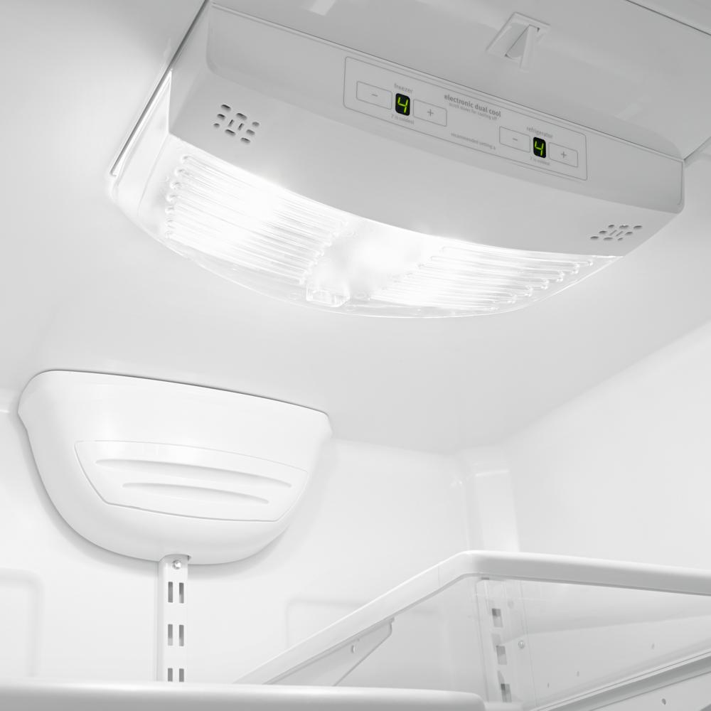 Whirlpool 30-inches wide Bottom-Freezer Refrigerator with SpillGuard™ Glass Shelves - 18.7 cu. ft. - White-on-White (WRB329DMBW)