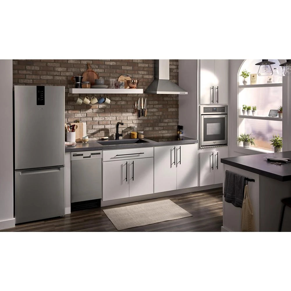 WHIRLPOOL  24-inch Wide Garage-Ready Bottom-Freezer Refrigerator - 12.9 cu. ft. - Fingerprint-Resistant Stainless Finish (WRB543CMJZ)