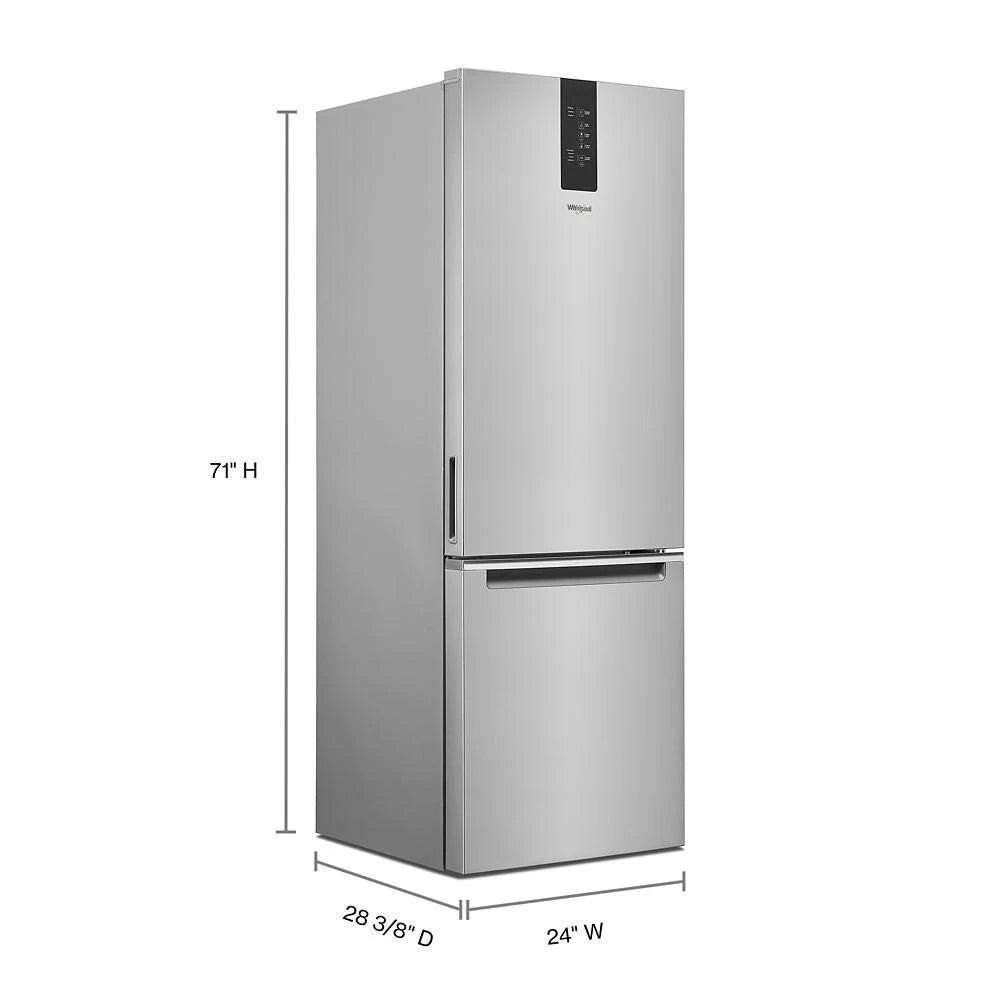 WHIRLPOOL  24-inch Wide Garage-Ready Bottom-Freezer Refrigerator - 12.9 cu. ft. - Fingerprint-Resistant Stainless Finish (WRB543CMJZ)
