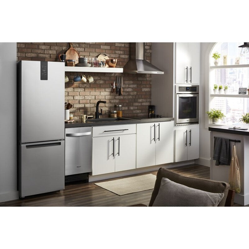 Whirlpool 24-inch Wide Garage-Ready Bottom-Freezer Refrigerator - 12.9 cu. ft. - Fingerprint-Resistant Stainless Finish (WRB543CMJZ)