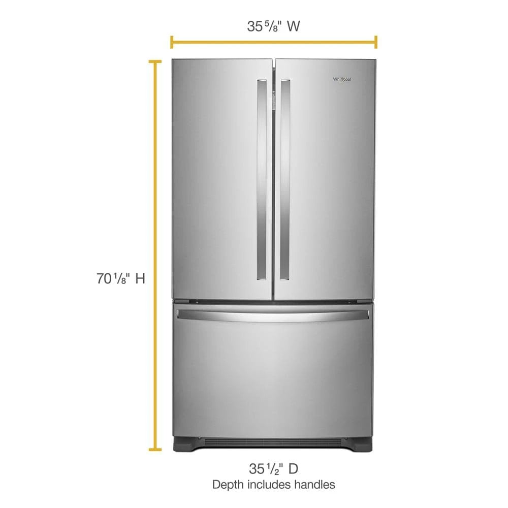 Whirlpool  36-inch Wide French Door Refrigerator with Water Dispenser - 25 cu. ft. - Fingerprint Resistant Stainless Steel (WRF535SWHZ)