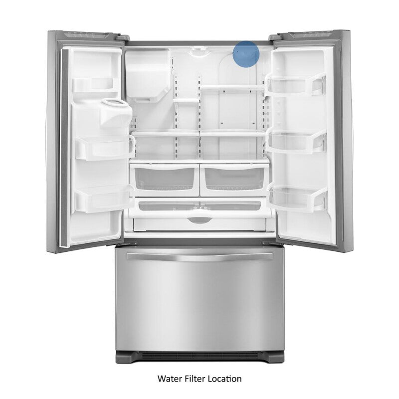 WHIRLPOOL 36-inch Wide French Door Refrigerator - 25 cu. ft. - Fingerprint Resistant Stainless Steel (WRF555SDFZ)