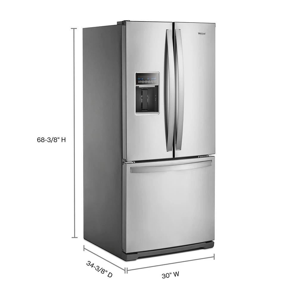 WHIRLPOOL  30-inch Wide French Door Refrigerator - 20 cu. ft. - Fingerprint Resistant Stainless Steel (WRF560SEHZ)