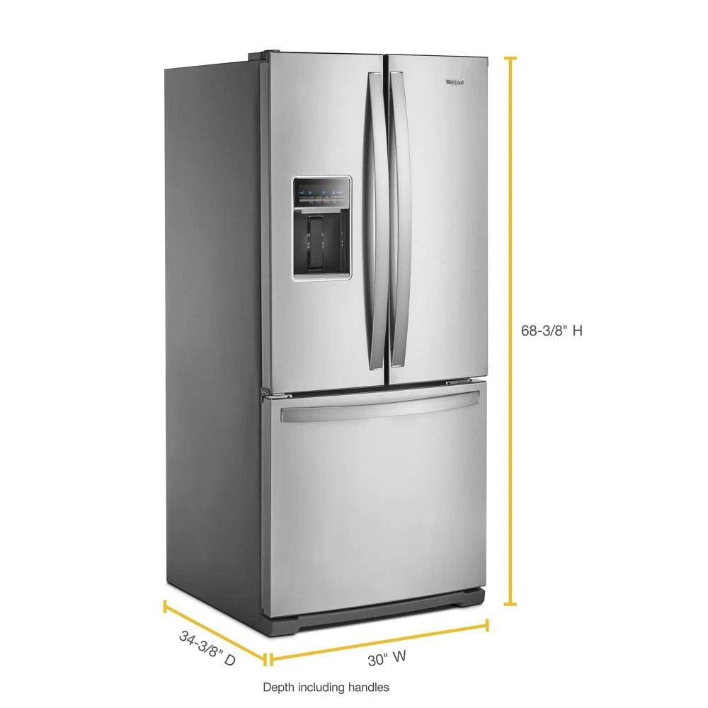 WHIRLPOOL  30-inch Wide French Door Refrigerator - 20 cu. ft. - Fingerprint Resistant Stainless Steel (WRF560SEHZ)
