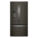 WHIRLPOOL  WHIRLPOOL REFER BTM 36" FRENCH DR CNTR DPTH W/ DISP - Fingerprint Resistant Black Stainless (WRF954CIHV)