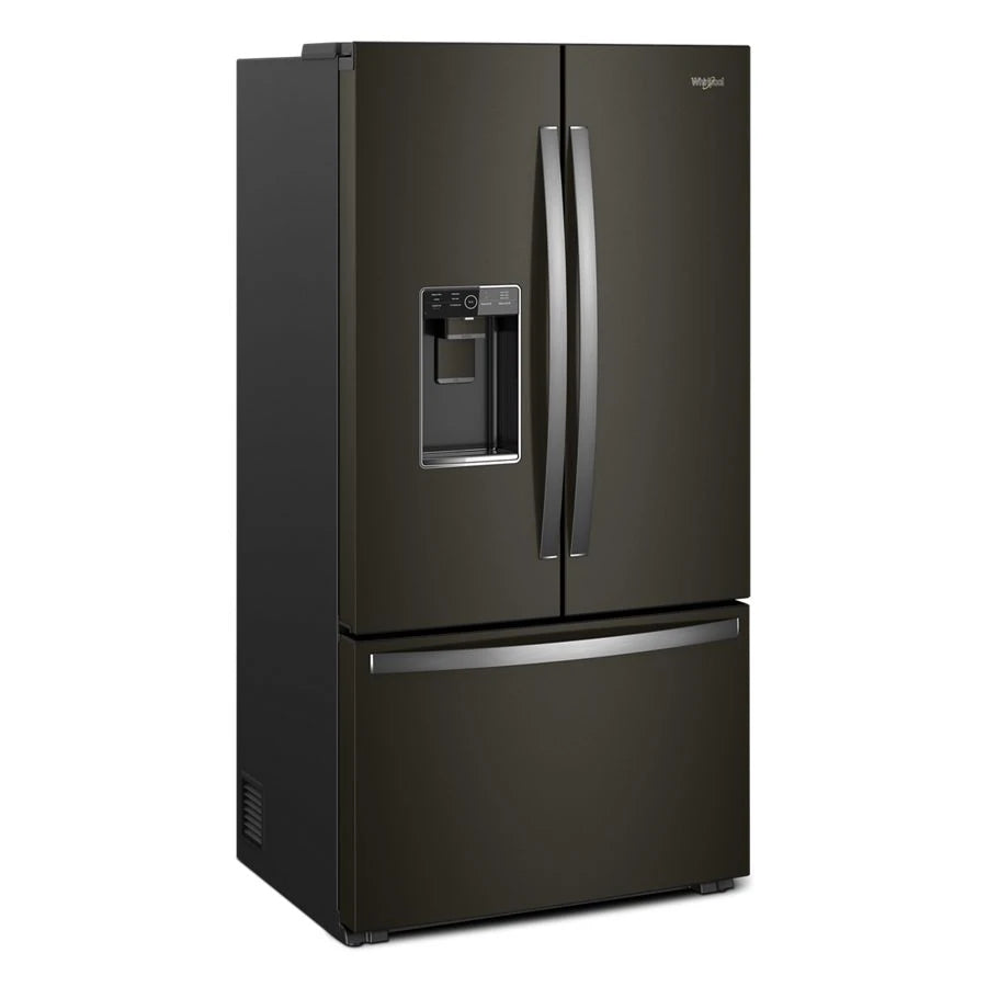 WHIRLPOOL  WHIRLPOOL REFER BTM 36" FRENCH DR CNTR DPTH W/ DISP - Fingerprint Resistant Black Stainless (WRF954CIHV)