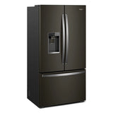 WHIRLPOOL  WHIRLPOOL REFER BTM 36" FRENCH DR CNTR DPTH W/ DISP - Fingerprint Resistant Black Stainless (WRF954CIHV)
