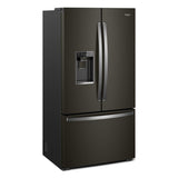Whirlpool 36-inch Wide Counter Depth French Door Refrigerator - 24 cu. ft. - Fingerprint Resistant Black Stainless (WRF954CIHV)