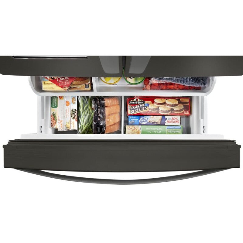 Whirlpool 36-inch Wide Counter Depth French Door Refrigerator - 24 cu. ft. - Fingerprint Resistant Black Stainless (WRF954CIHV)