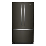 Whirlpool 36-Inch Wide Full-Depth French Door Bottom Mount Refrigerator - 25 cu. ft. - Print Resist Black Stainless (WRFF3236RV)