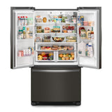 WHIRLPOOL 36-Inch Wide Full-Depth French Door Bottom Mount Refrigerator - 25 cu. ft. - Print Resist Black Stainless (WRFF3236RV)