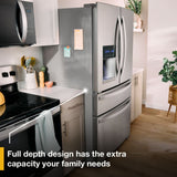 Whirlpool 36-Inch Wide Full-Depth French Door Bottom Mount Refrigerator - 25 cu. ft. - Print Resist Black Stainless (WRFF3236RV)